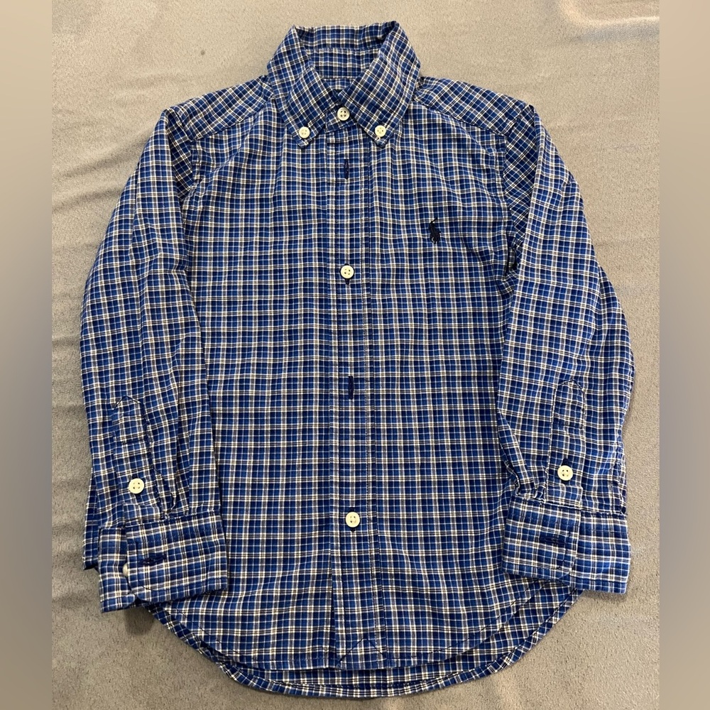 Ralph Lauren Toddler Boys Button Down Shirt | blue